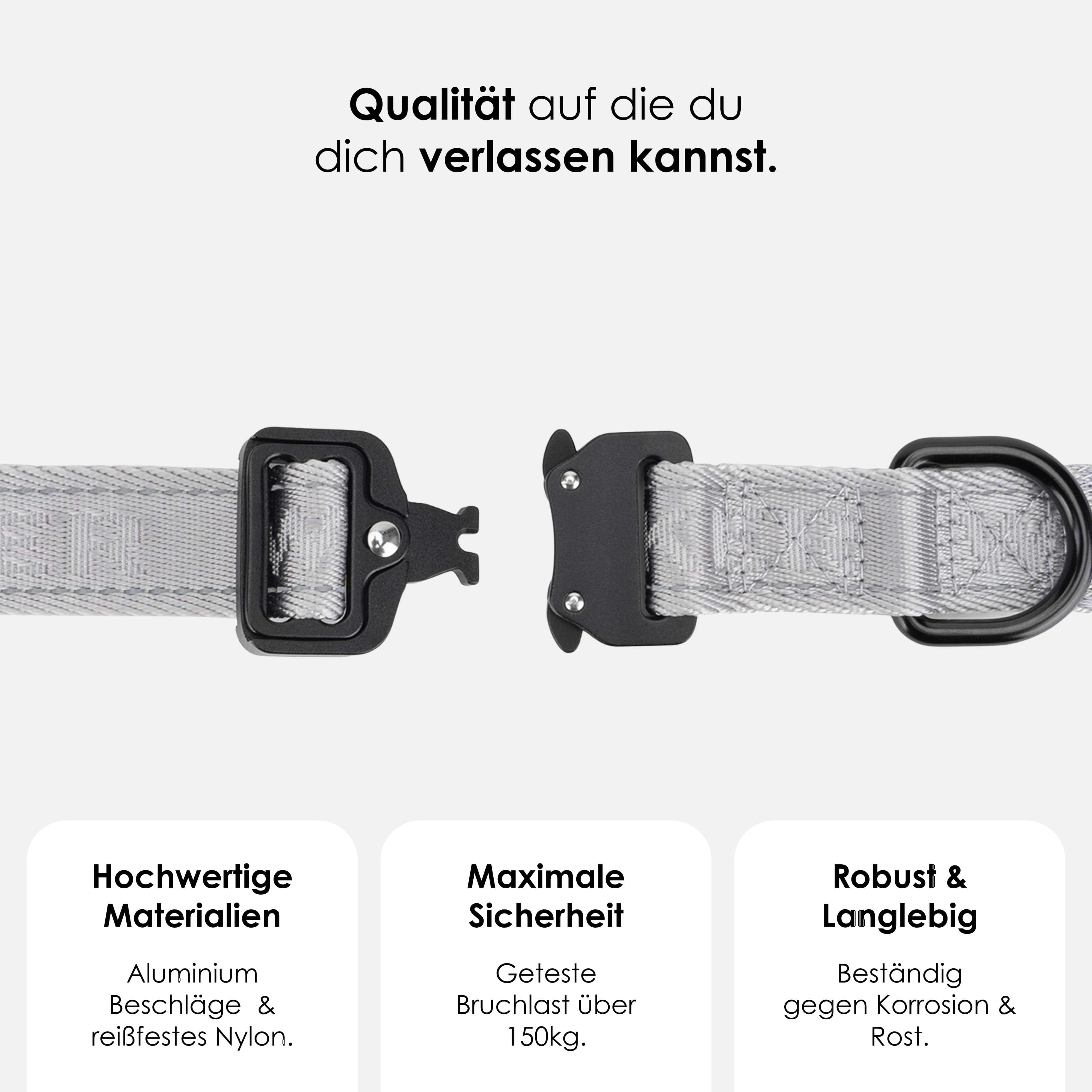 William Walker Jacquard Nylon Hundehalsband Lunar (Reflektierend)