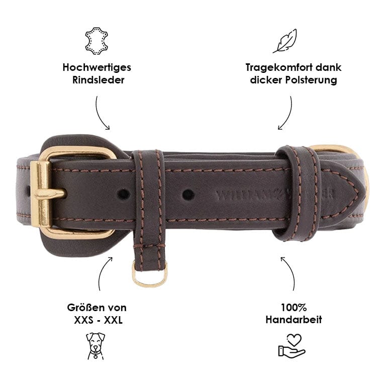 William Walker Leder Hundehalsband Earth (Braun)