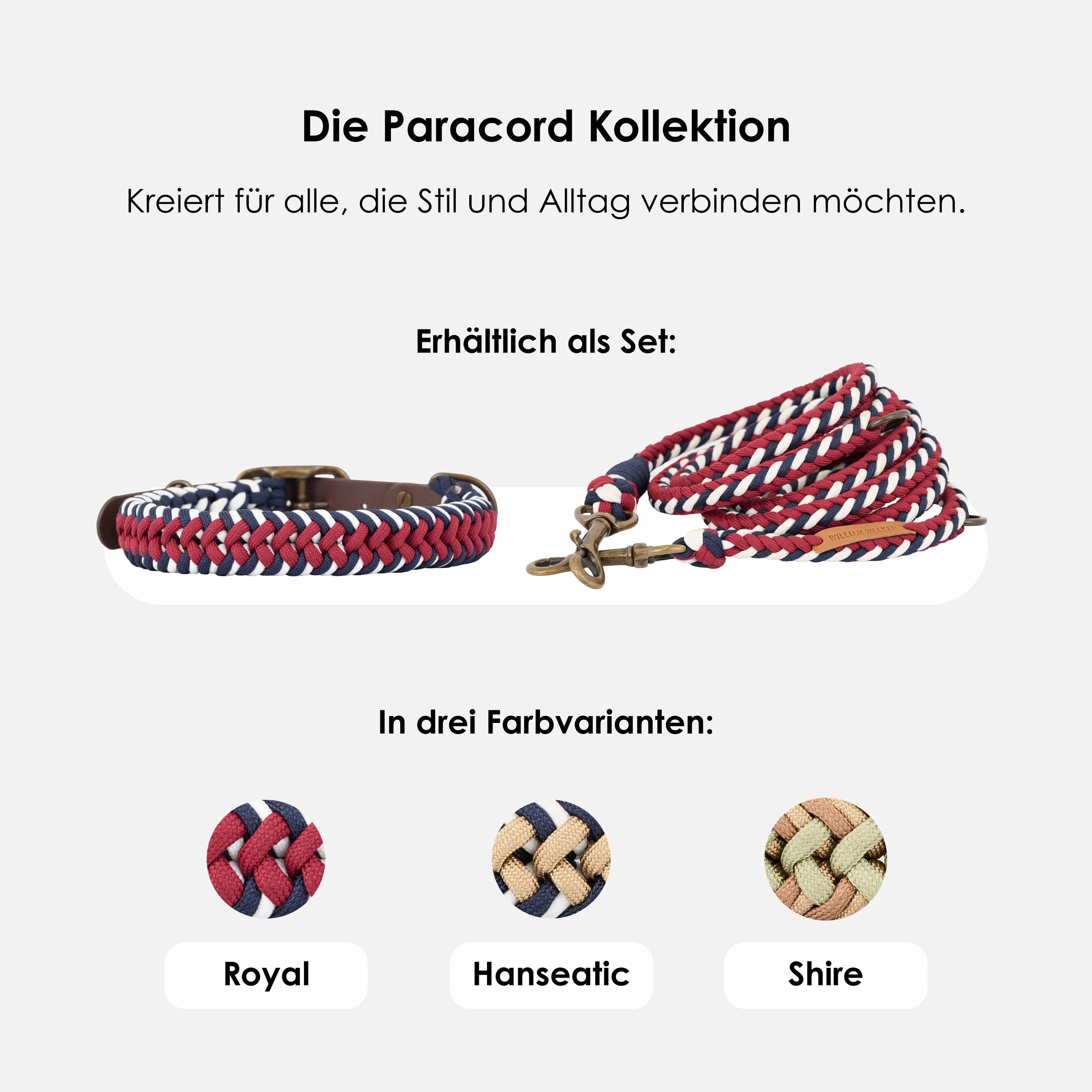 William Walker Paracord BioThane® Hundehalsband Royal // Limited