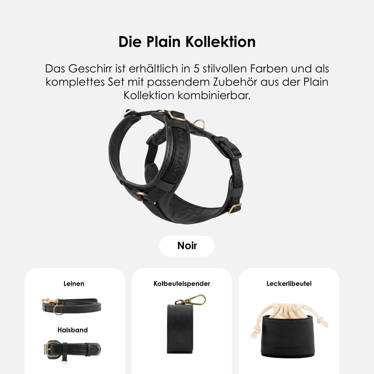 William Walker Hochwertiges Leder Y-Hundegeschirr Plain