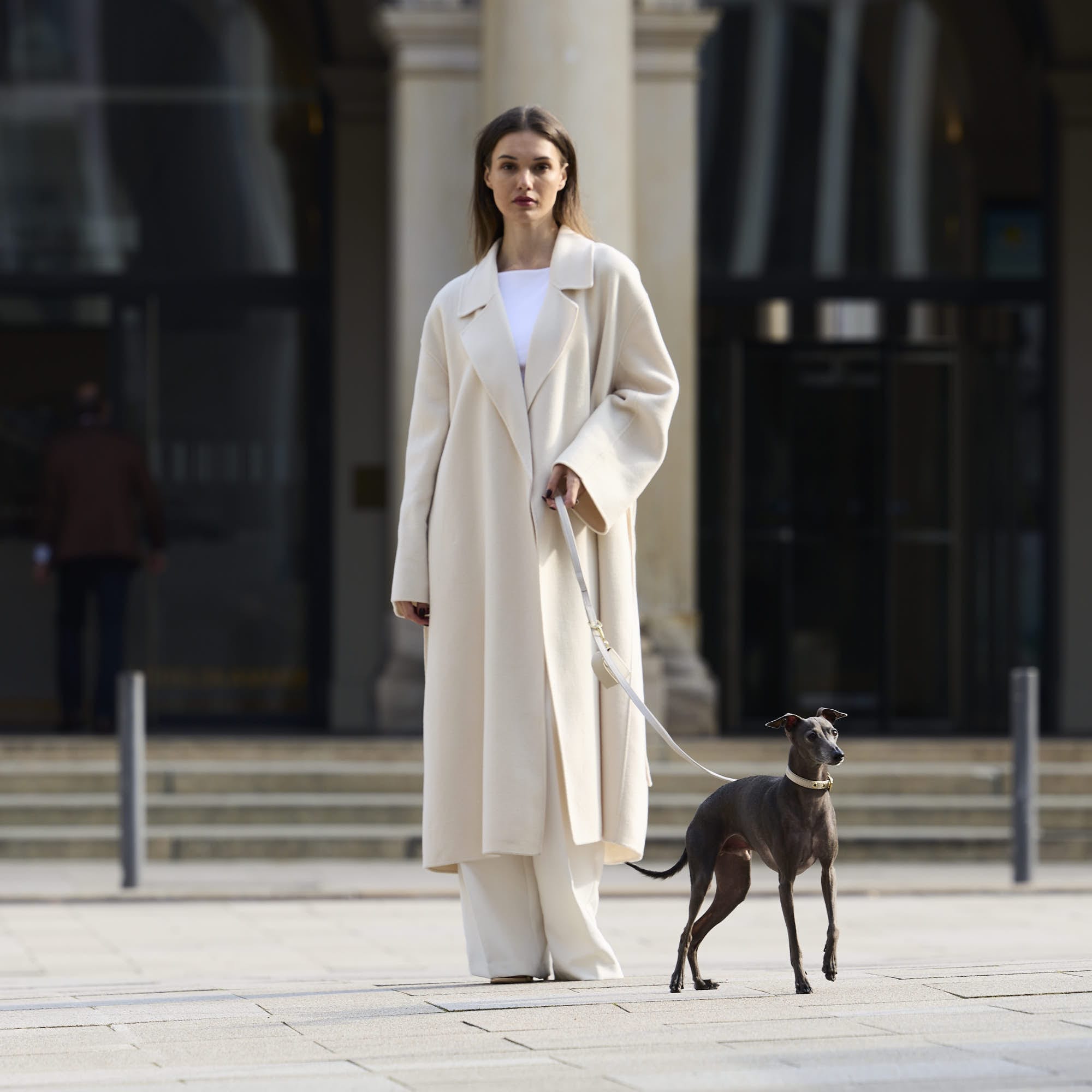 William Walker Hochwertige Glattleder Hundeleine Almond