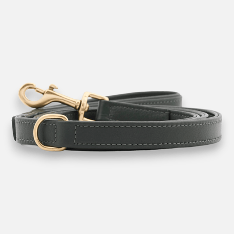 William Walker Leather dog leash Dark Moss (forest green), 3-way adjustable, 2 m, standard size
