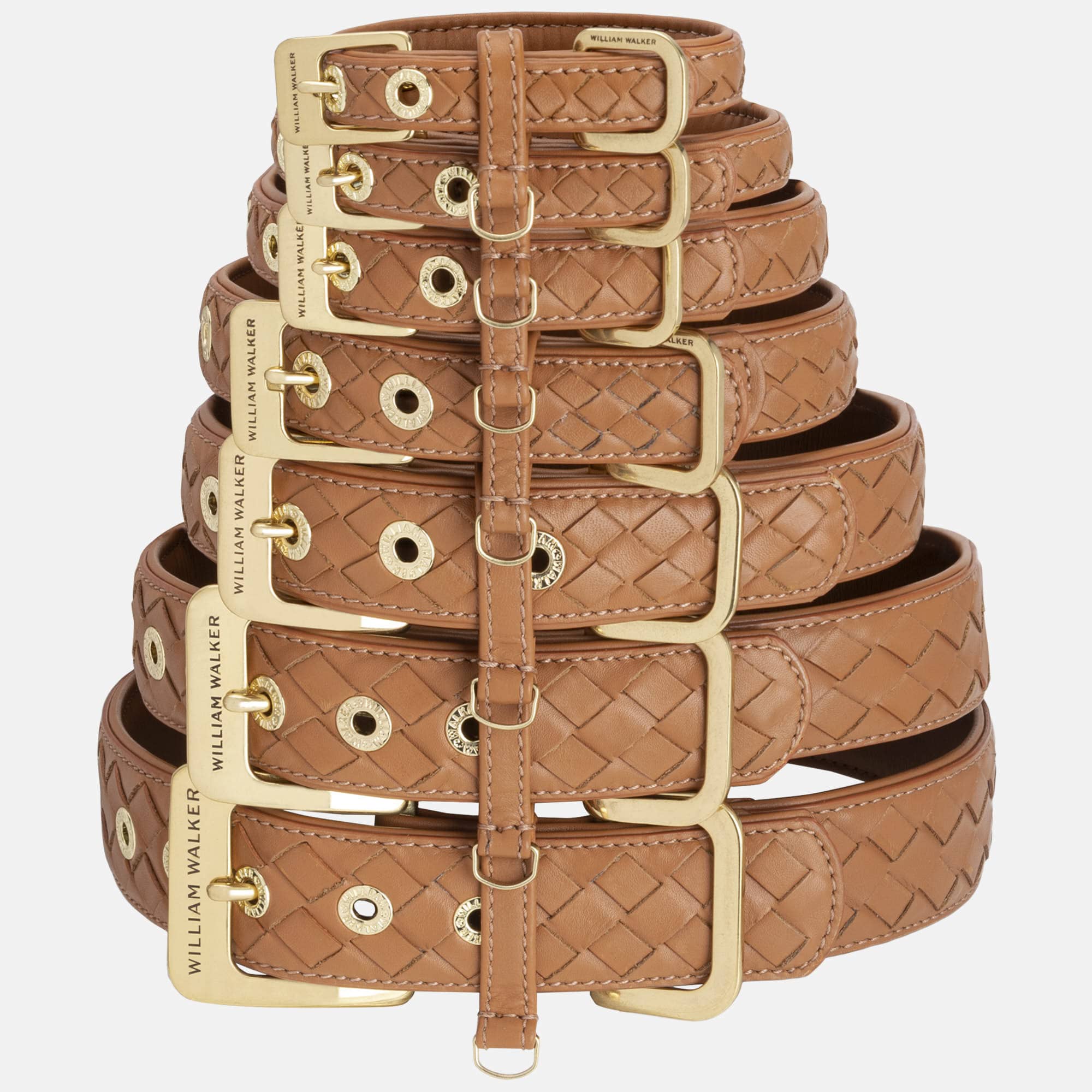 William Walker Leder Hundehalsband Prestige Caramel