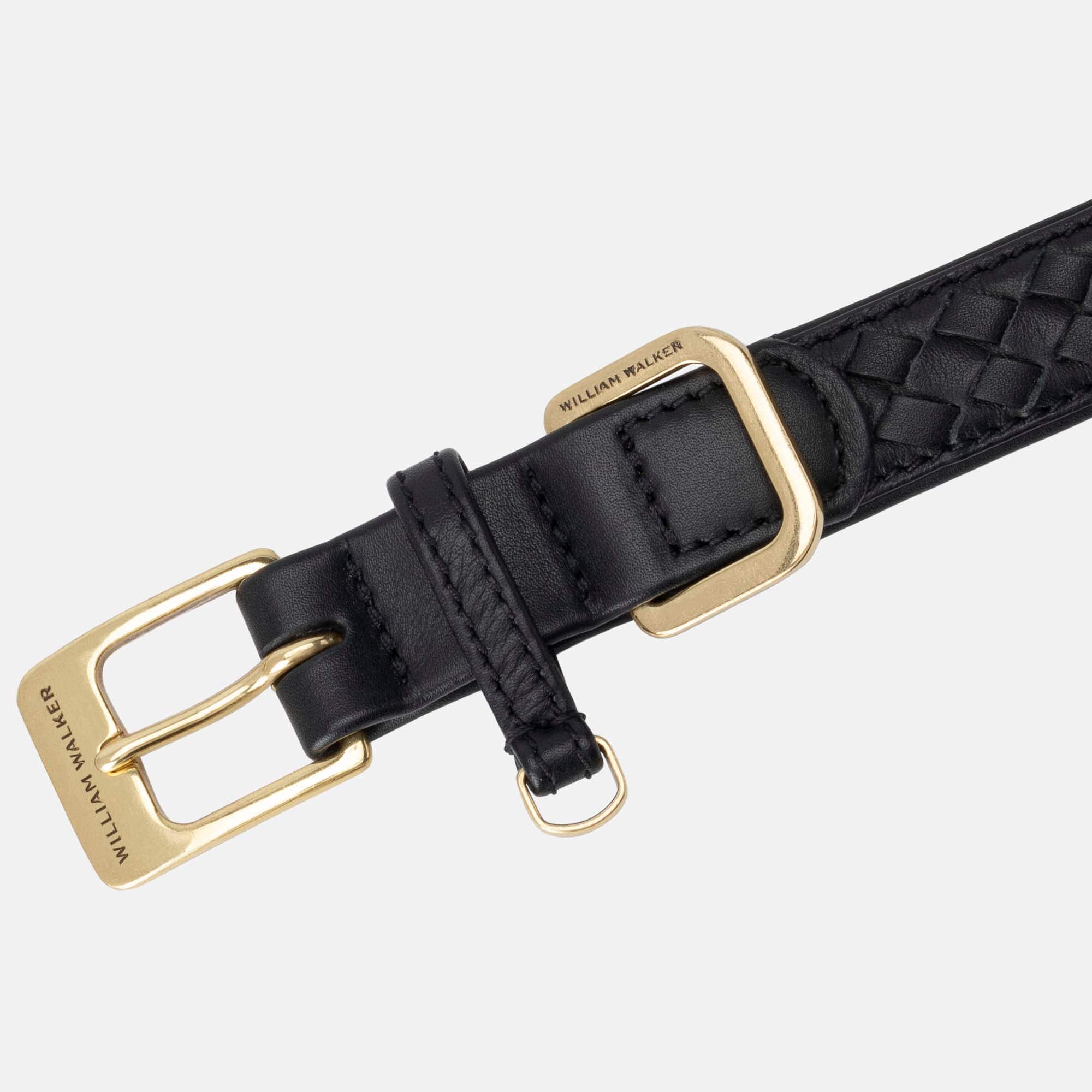 William Walker Leder Hundehalsband Prestige Nero (Schwarz)