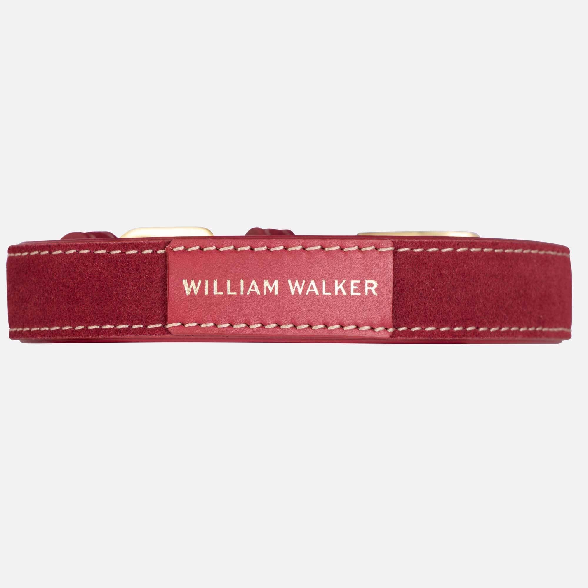 William Walker Wildleder Hundehalsband Lambrusco (Bordeauxrot)