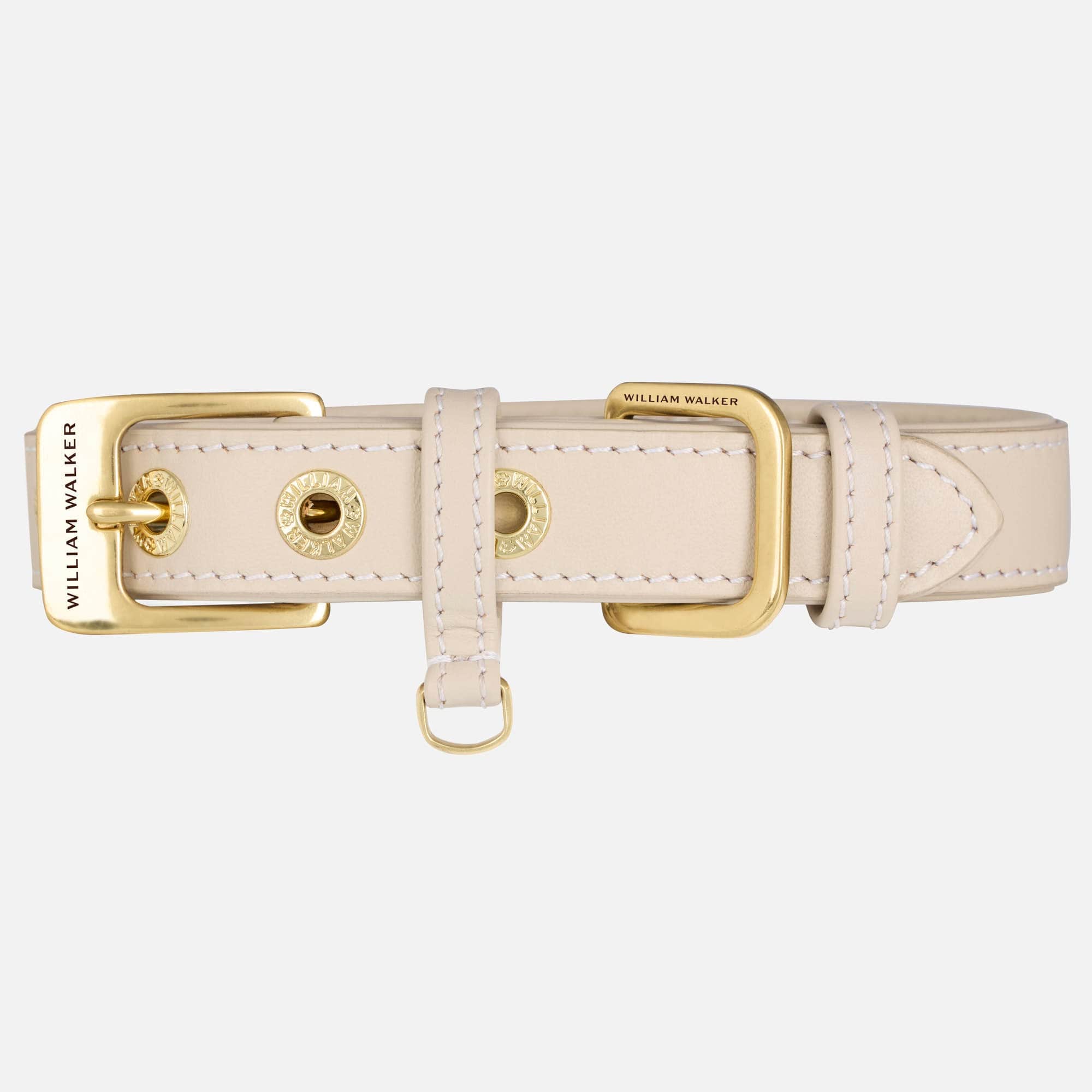 William Walker Glattleder Hundehalsband Almond (beige)