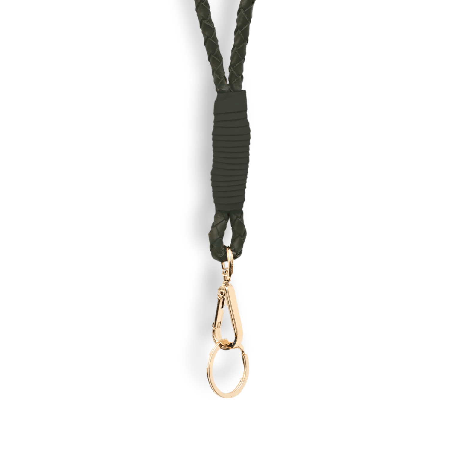 Leather dog necklace, green