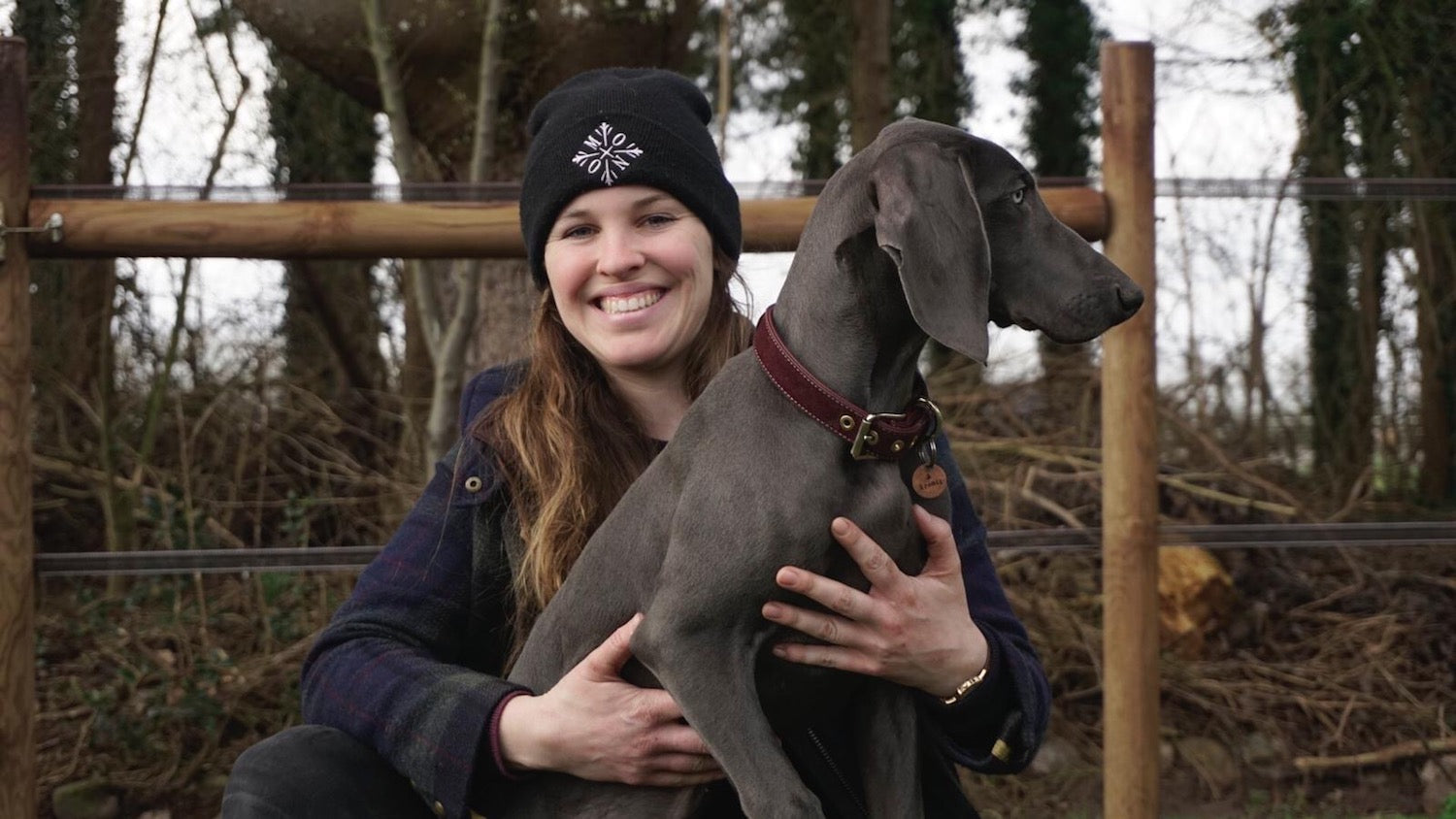 Frauchen mit Weimaraner Rüde