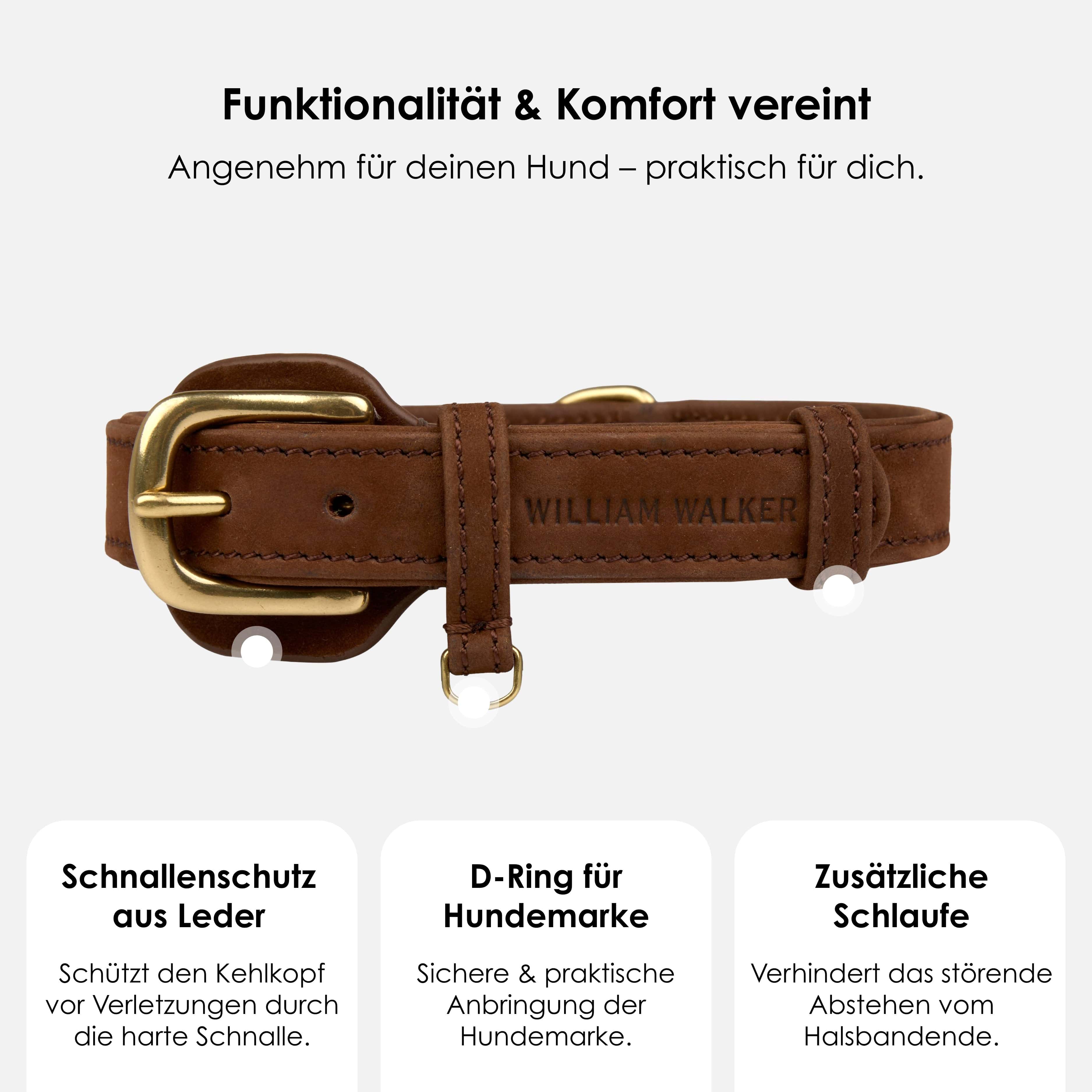 William Walker Hundehalsband aus wasserfestem Nubukleder