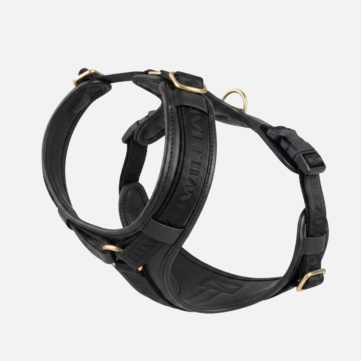 William Walker Hochwertiges Leder Y-Hundegeschirr Plain Noir (schwarz) / XS