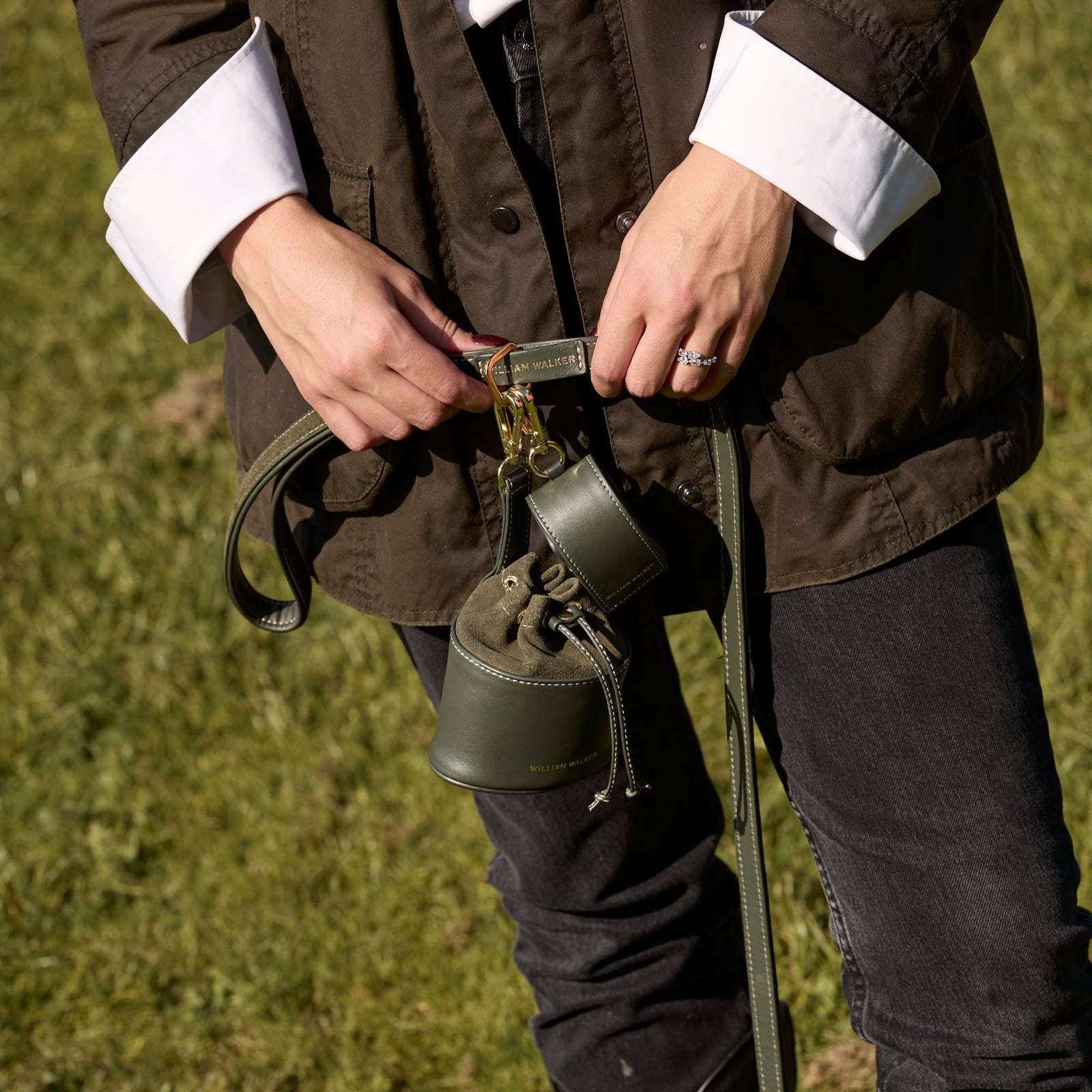 William Walker Hochwertige Wildleder Hundeleine Forest (Grün)