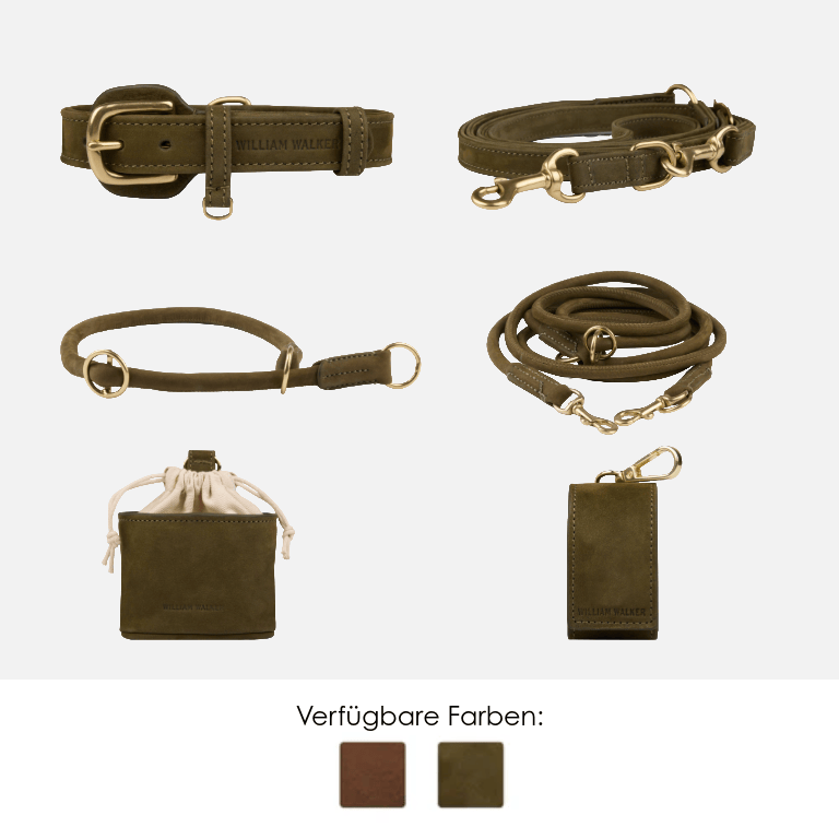 Premium Dog Leash Set in Water-Resistant Nubuck Leather