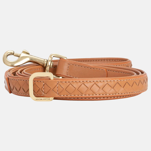 Premium Leather Dog Leash Prestige Caramel (Brown)