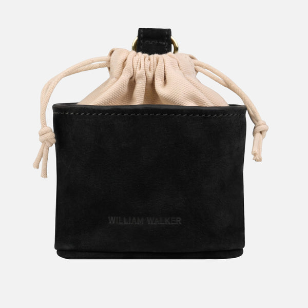 Treat pouch made from water-resistant nubuck leather Nero (Black)