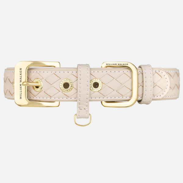 Leather Dog Collar Prestige Almond (Beige)