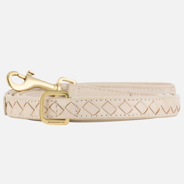 Premium Leather Dog Leash Prestige Almond (beige)