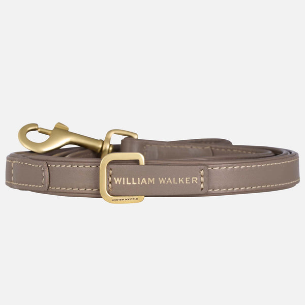 Premium Smooth Leather Dog Leash Pebble (Taupe)
