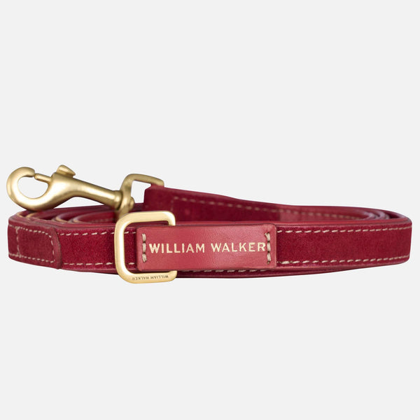 Premium Suede Dog Leash Lambrusco (Bordeaux Red)