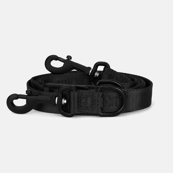 Jacquard Nylon Dog Leash Nero (black)